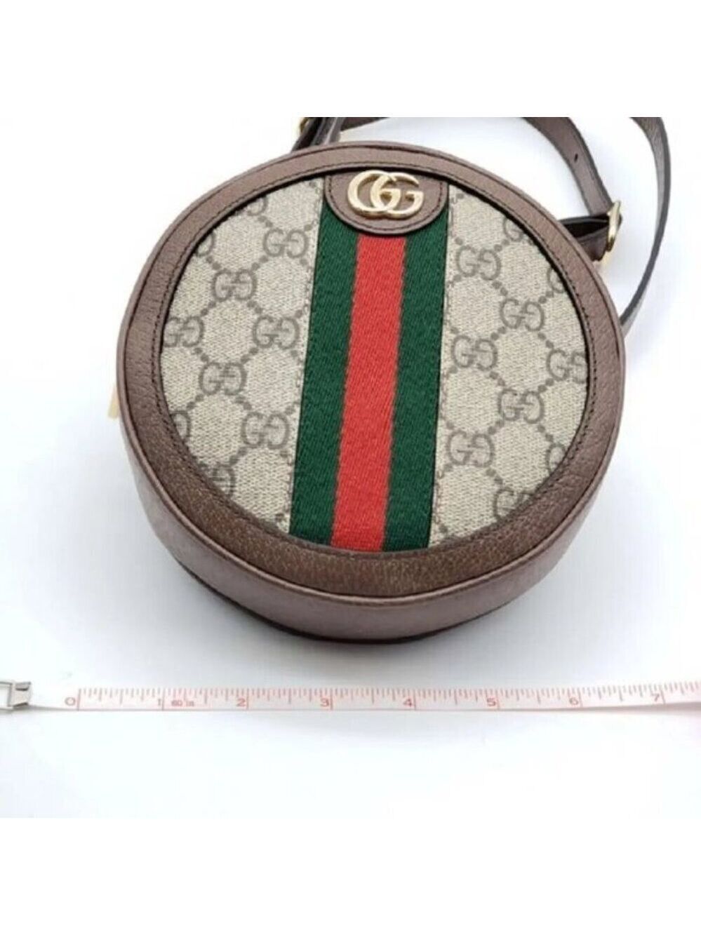 Authentic Gucci Ophidia Round Mini Crossbody Bag NEW | GG Supreme Canvas Web Bag - Picture 10 of 13